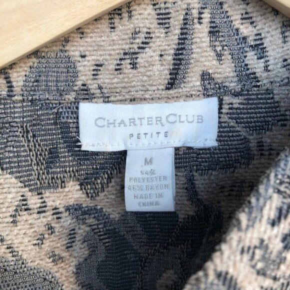 Charter Club  Petites floral tan jean-ish jacket - Picture 5 of 12